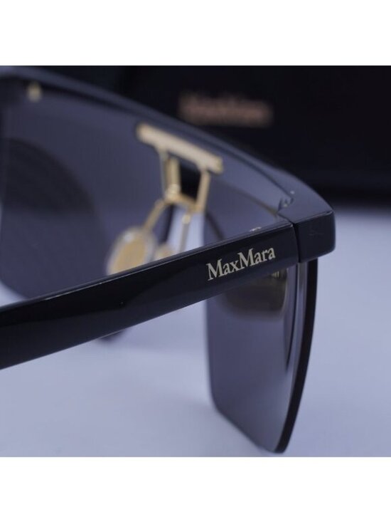 Max Mara MM0072 01A Square Sunglasses - Black/Smoke